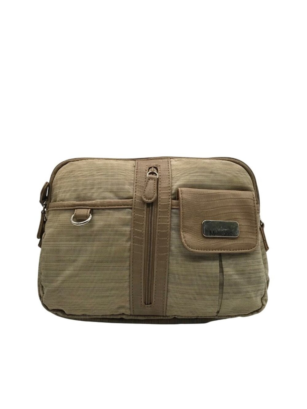 Multisac Brown Nylon And Vinyl Crossbody Bag